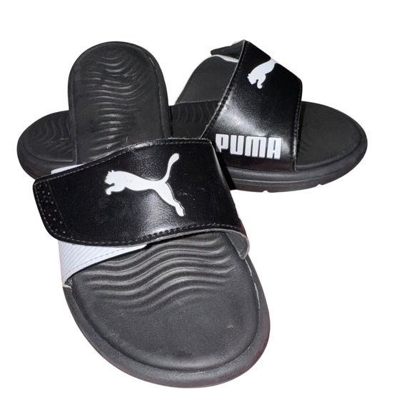 Puma Surfcat Tech Sport Slide Sandals For Women Size 7 Black/White Velcro - Picture 3 of 6